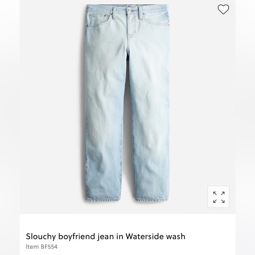 NEW with tags J. Crew Slouchy boyfriend jean in Waterside wash sz 28 Item BF554